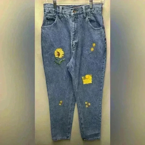 High Sierra Women's Vintage Sunflower High Rise Denim Jeans Size 10 - Picture 10 of 14